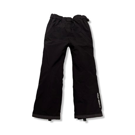 Back view of black Helly Hansen kids' ski pants in size 176 against a white background.