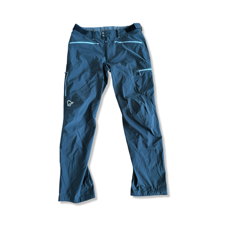 Men's Norröna Falketind hiking pants in black, front view against a white background.
