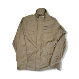 Khaki Craghoppers men's functional jacket with multiple pockets, front view against a white background.