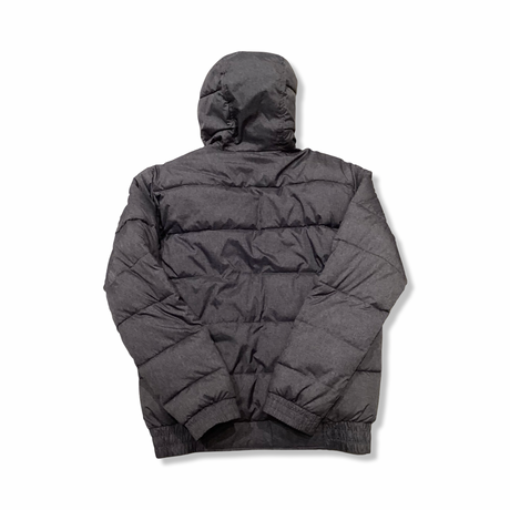 Back view of a grey O'Neill synthetic jacket with a hood, photographed against a white background.