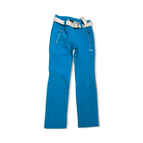 Turquoise 8848 women's ski pants with a belt, front view against a white background.