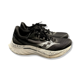 Black Saucony Endorphin Speed 4 women's running shoes, side view against a white background.