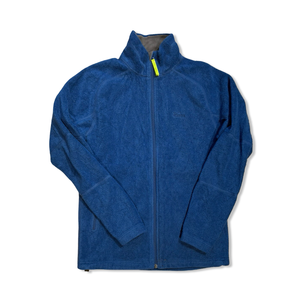 Blue Tierra men's fleece cardigan with a zipper, front view against a white background.