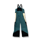 Blue and white shell pants with suspenders from Peak Performance, front view against a white background.