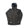 Black Haglgfs women's hooded shell jacket, front view against a white background.