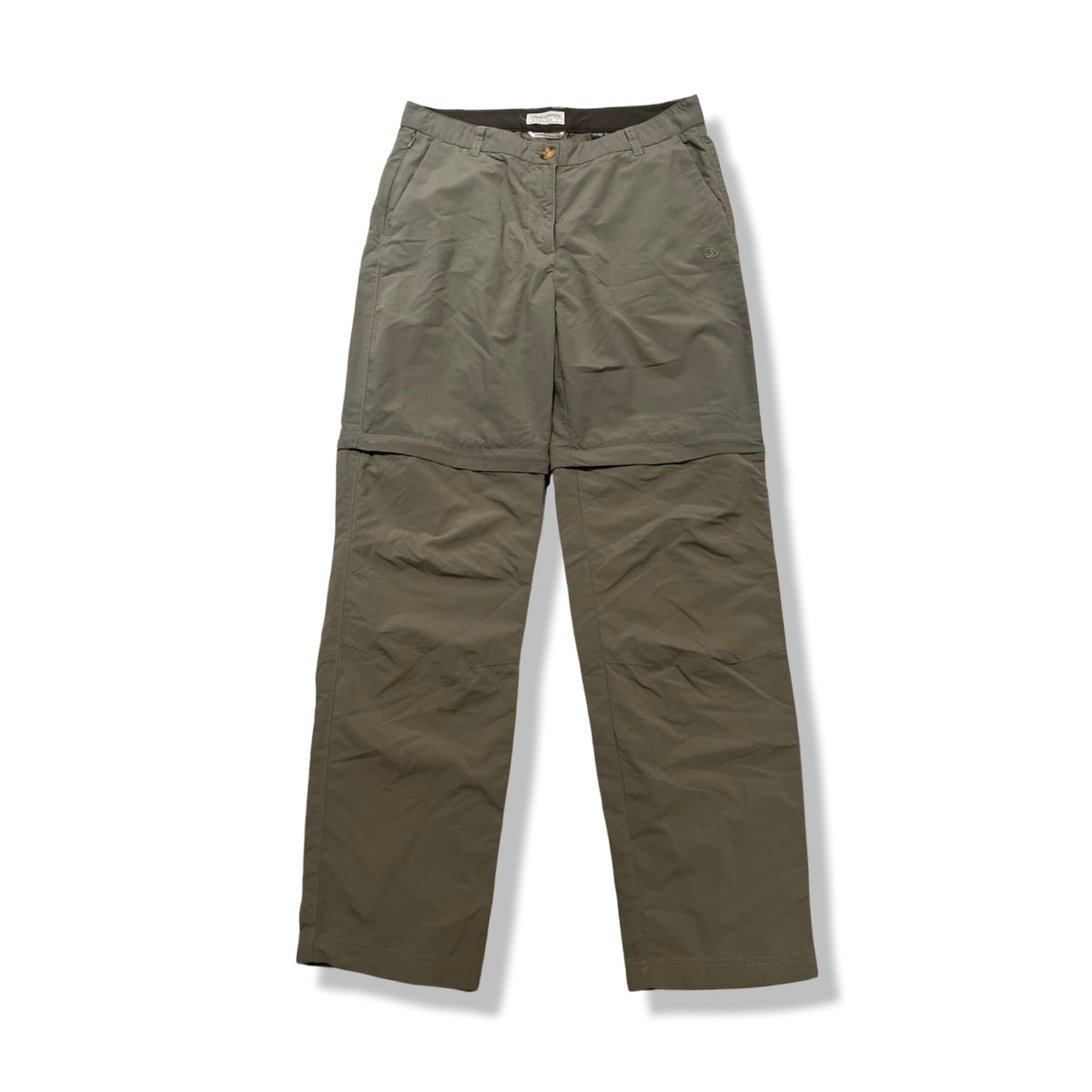 Green Craghoppers women's functional trousers, front view against a white background.