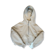 Offwhite hoodie från Lululemon för dam i storlek XS, fotograferad framifrån med huva mot vit bakgrund.