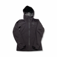 Black Black Diamond women's hooded shell jacket, front view against a white background.
