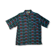 Patterned men's Patagonia short-sleeved Air Conditioned Shirt, front view against a white background.