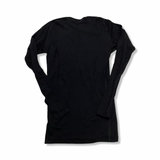 Black Aclima women's base layer top, back view against a white background.