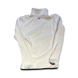 White women's fleece sweater by J.Lindeberg with a high collar, back view against a white background.