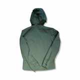 Green Neomondo women's hooded shell jacket, back view against a white background.