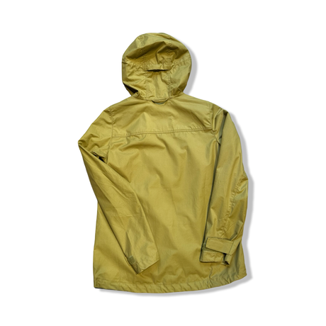 Back view of a green Bergans Nordmarka Leaf Light Wind Jacket women's shell jacket against a white background.