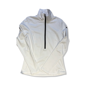White Goldbergh women's half-zip fleece sweater, front view against a white background.