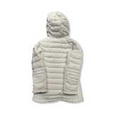 White Peak Performance women's hooded down jacket, back view against a white background.
