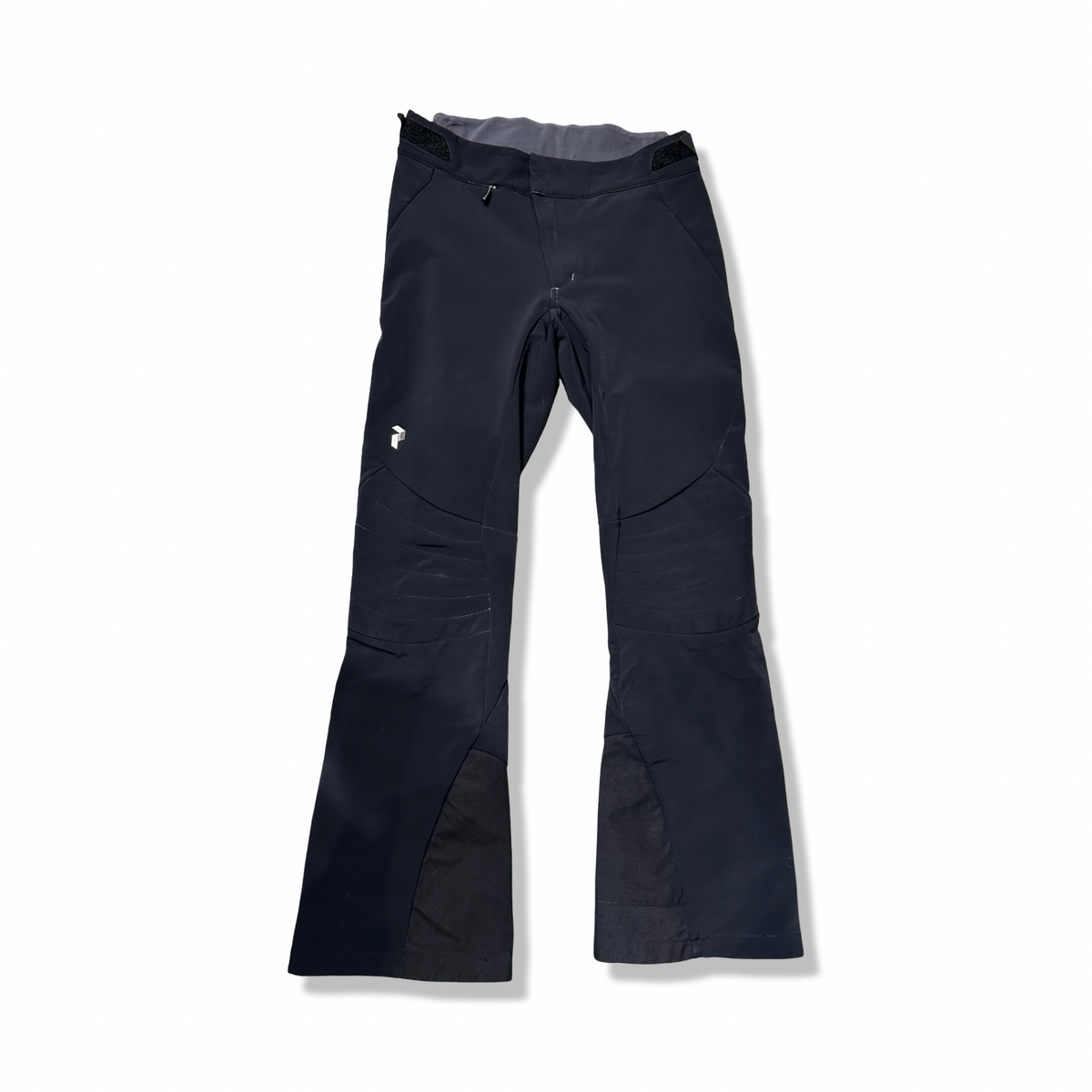 Black Peak Performance women's stretch softshell ski pants, front view against a white background.