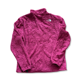 Rosa fleececardigan för dam från The North Face, fotograferad bakifrån mot vit bakgrund.