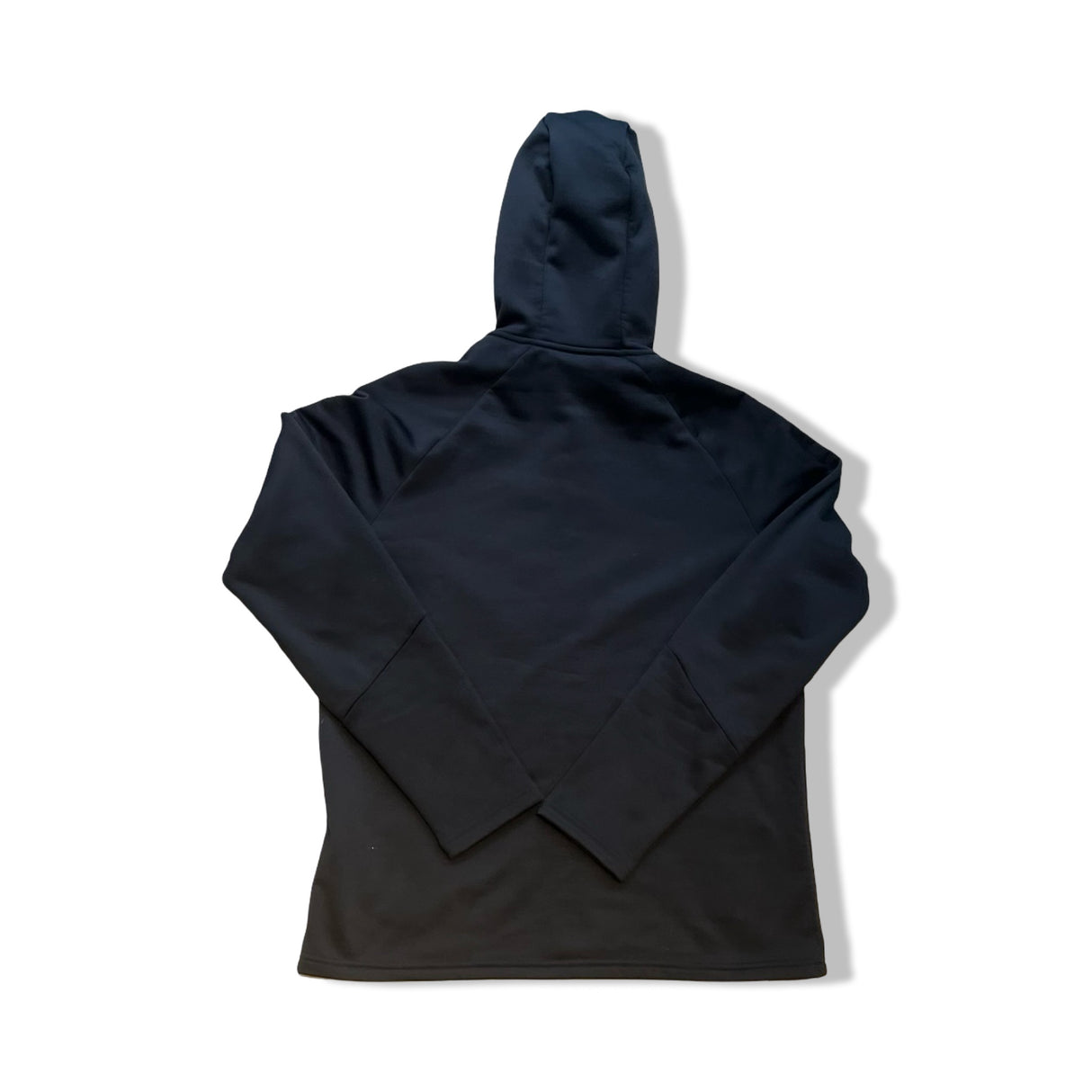 Svart Peak Performance Rider Zip Hood fleecehoodie för dam sedd bakifrån mot en vit bakgrund.