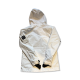 White Dope Blizzard hooded ski jacket with sleeve logo, back view on a white background.