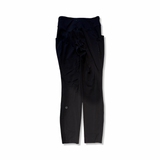 Black Lululemon training tights in size L, front view against a white background.