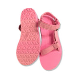 Rosa Teva Midform Universal sandaler för dam, visade från ovan- och undersidan mot vit bakgrund.