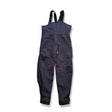 Navy blue Gill men's sailing trousers with suspenders and reinforced knees and seat against a white background.