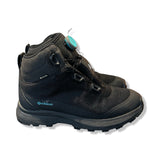 Svarta Icebug Stavre 2 Michelin GTX vinterkängor för dam med BOA-snörning, sedda från sidan mot vit bakgrund.