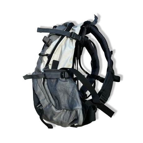 Grey Deuter Futura 22L AC unisex hiking backpack, side view against a white background.