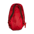 Red Salomon Outlife 70 L bag, back view against a white background.