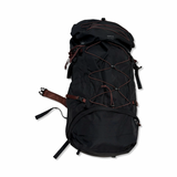Black Sandqvist Hike Mountain hiking backpack with brown details, front view against a white background.