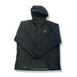 Black Haglöfs women's functional jacket with a hood, front view against a white background.