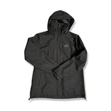 Black Helly Hansen hooded women's shell jacket, front view against a white background.