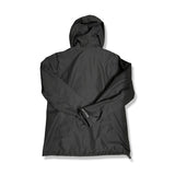 Black Helly Hansen women's hooded shell jacket, back view against a white background.