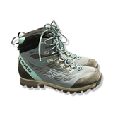Blue and grey Kayland Legacy women's hiking boots, side view against a white background.