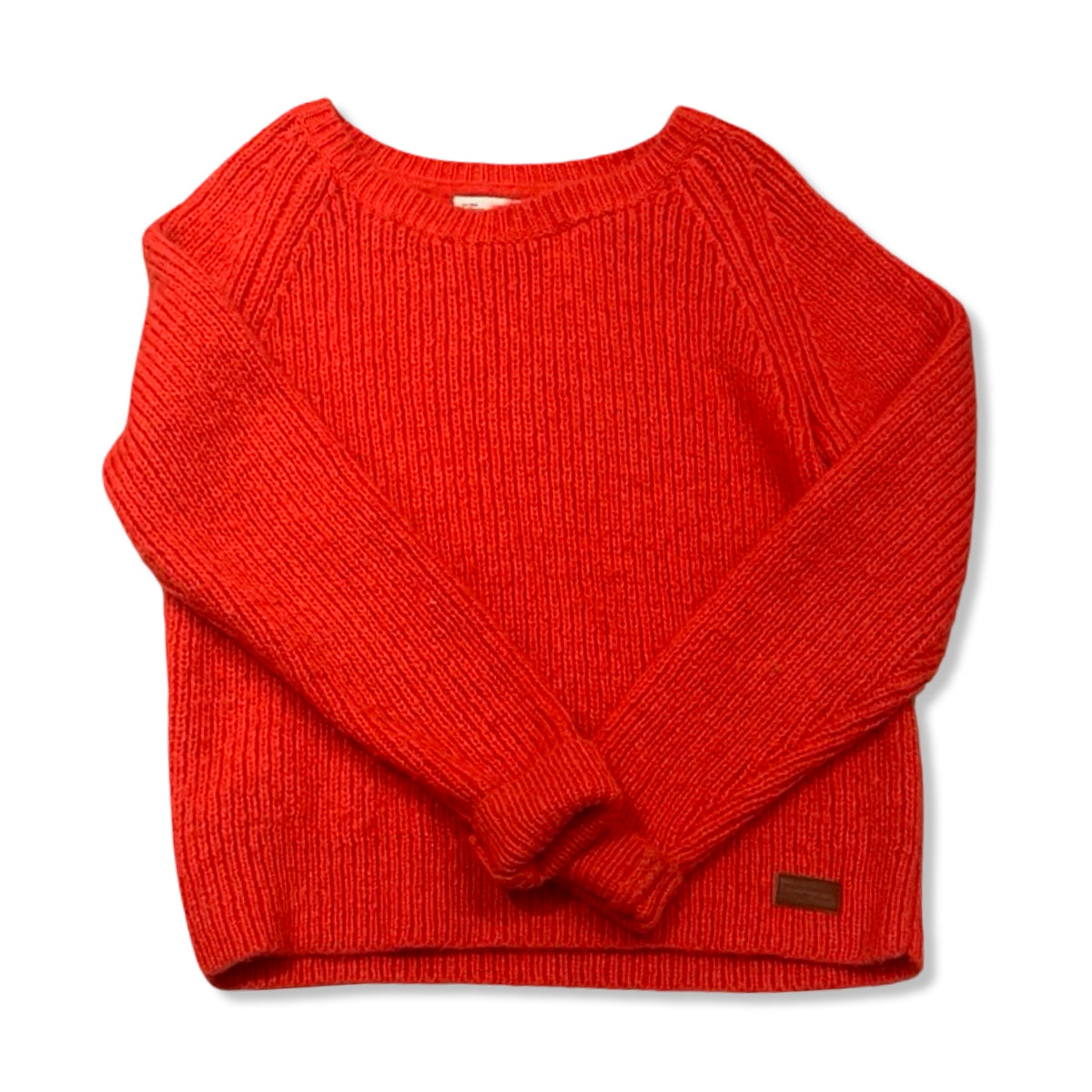 Pink knit women's Peak Performance sweatshirt, front view against a white background.