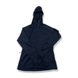 Dark blue Haglöfs women's hooded training jacket, front view against a white background.