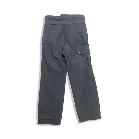 Blue Fjällräven men's hiking trousers, back view against a white background.