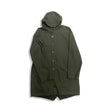 Green Rains men's hooded raincoat, front view against a white background.