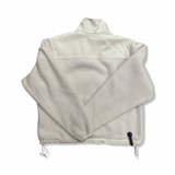White The North Face women's fleece jacket, back view against a white background.