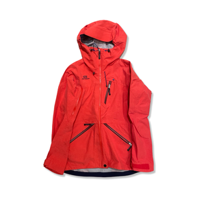 Red Elevenate women's shell jacket, front view against a white background.