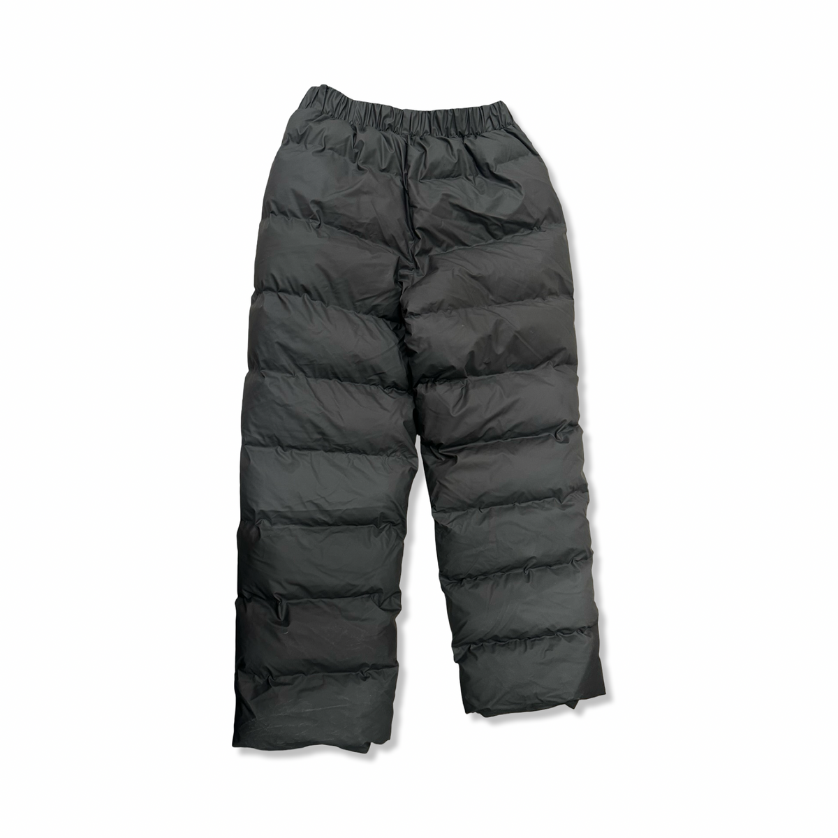 Black Rains women's puffer pants, back view against a white background.