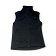 Women's black Haglöfs fleece vest with zipper and pockets, front view against a white background.