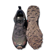 Women's black Salomon hiking boots with a top-down view and the textured Contagrip outsole.