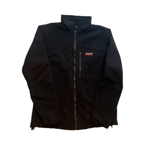 Women's black Peak Performance functional jacket with a chest pocket, front view against a white background.