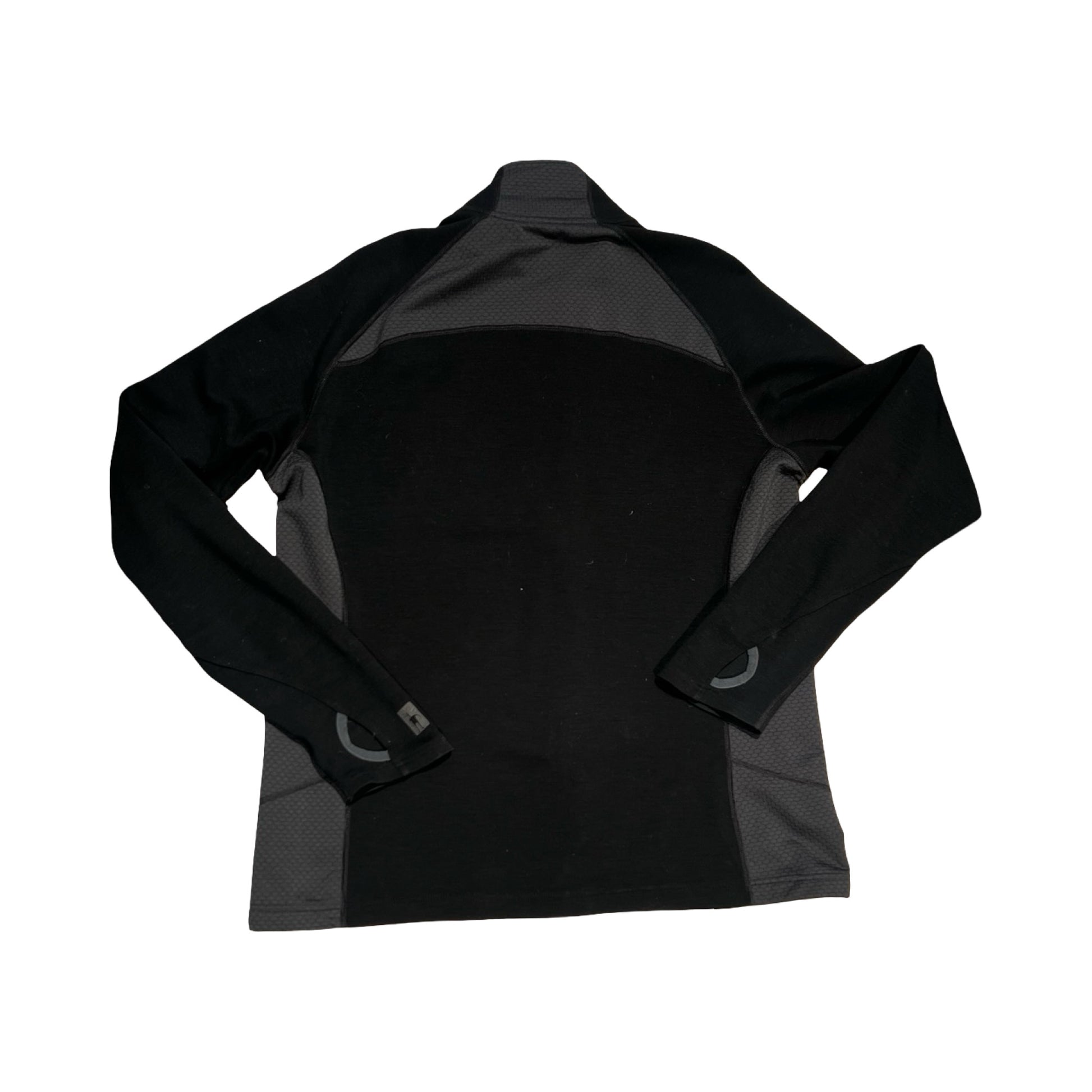 Baksidan av Smartwool fleecetröja för herr i svart och grått.