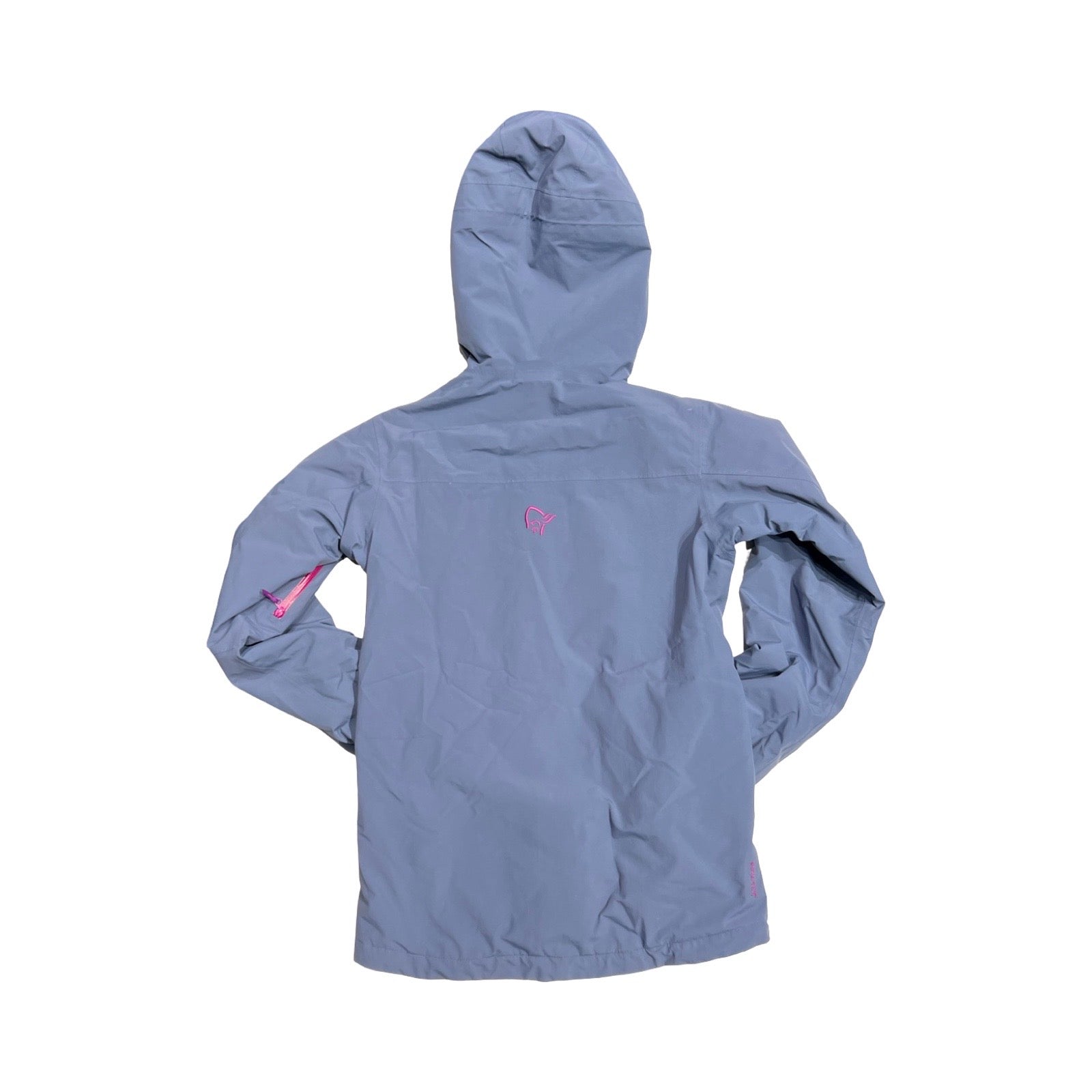 Baksidan av Norröna Lofoten Gore-Tex skidjacka för barn i lila.