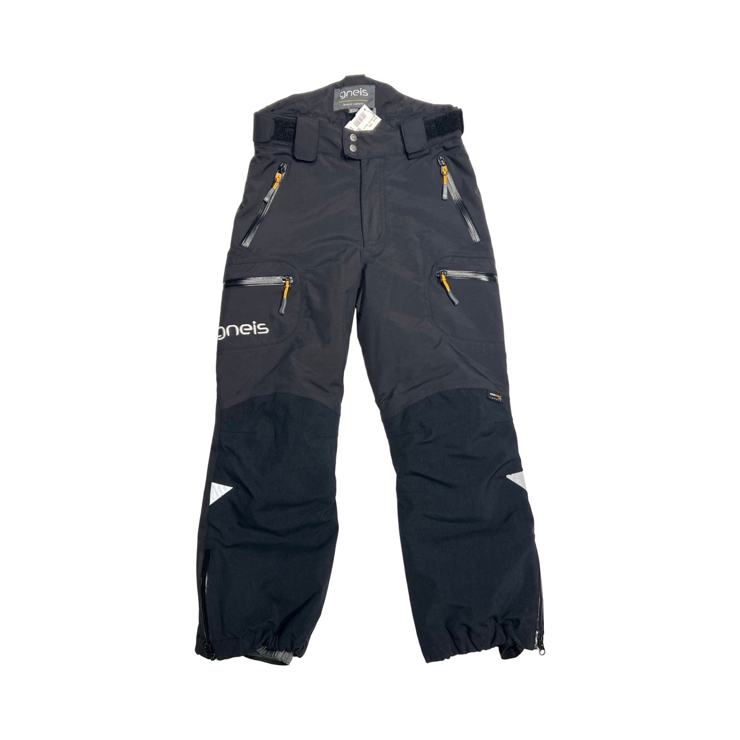 Gneis Gizmo Slim skidbyxor för barn i svart, fotograferade framifrån mot en vit bakgrund.